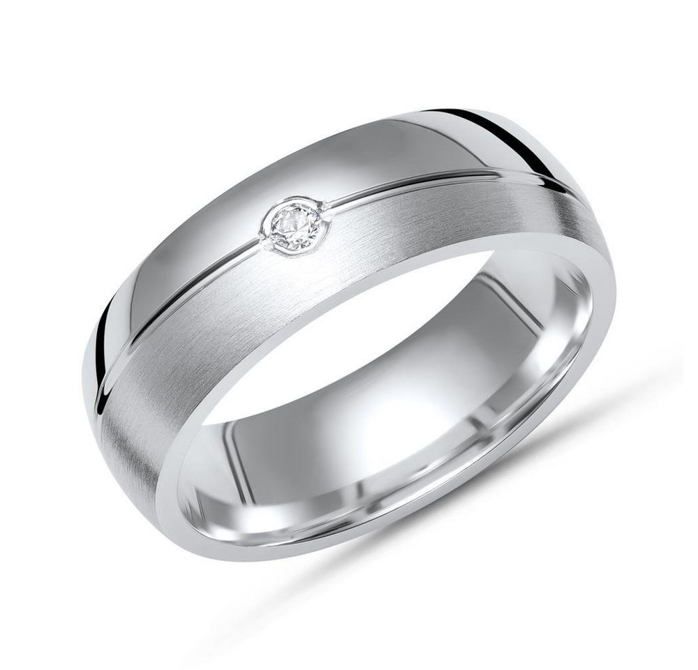 Unique Silberring Unique Silberring 925 Sterling Silber Zirkonia teilpoliert 6mm breit von Unique