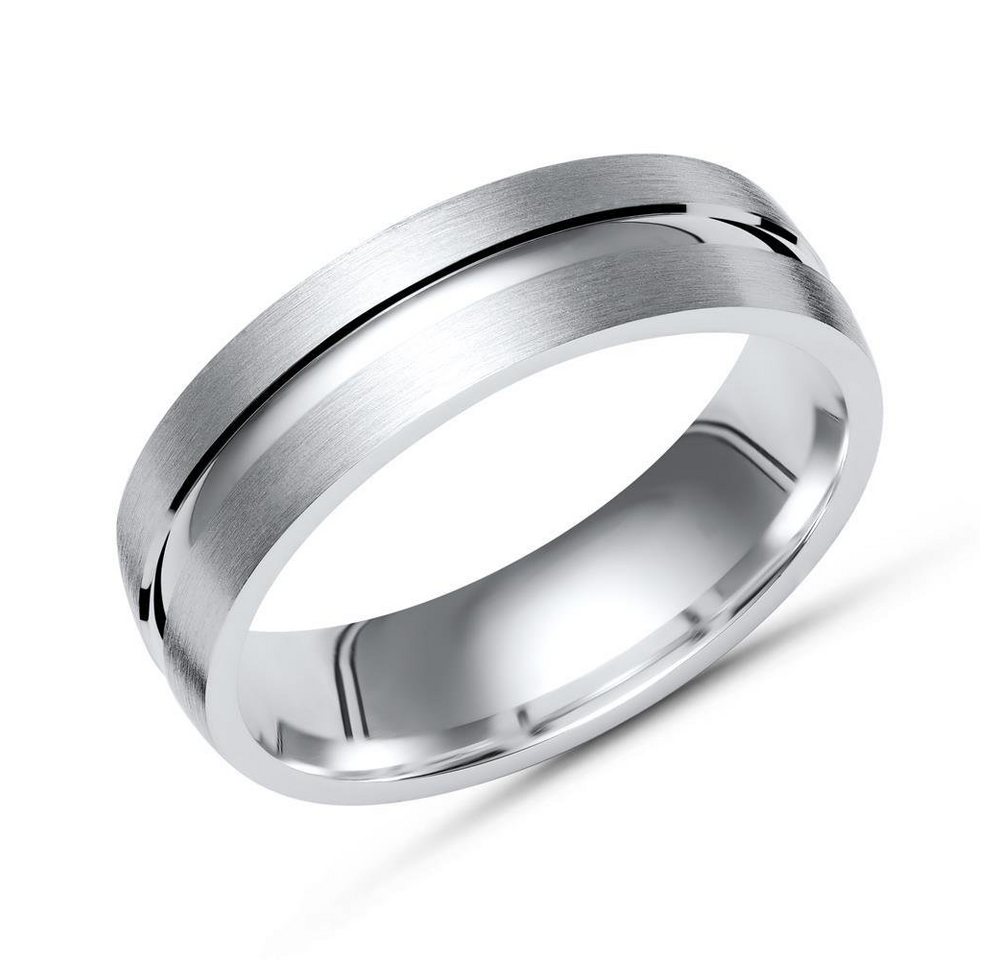 Unique Silberring Unique Silberring 925 Sterling Silber matt Glanzrille 6mm breit R8528 von Unique