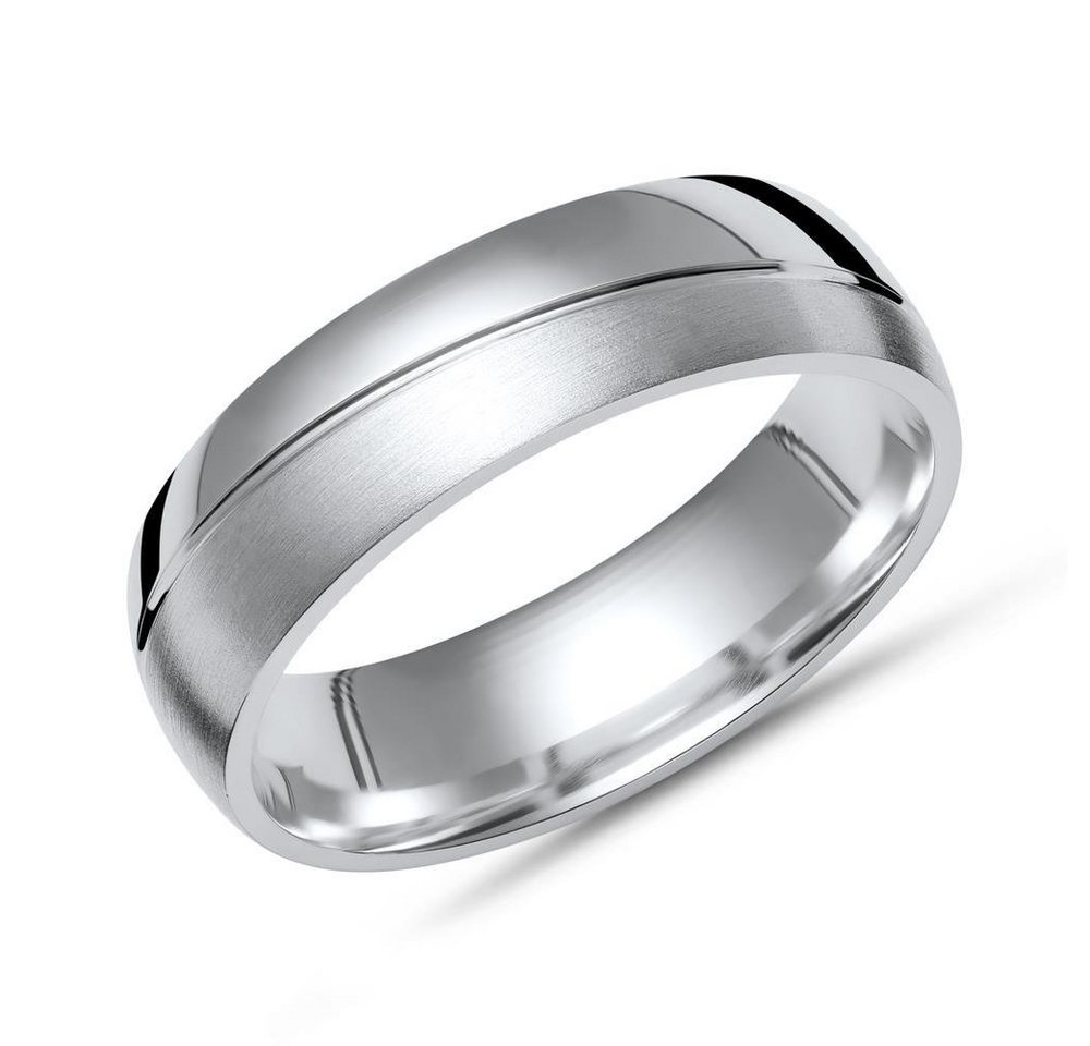 Unique Silberring Unique Silberring 925 Sterling Silber teilpoliert 6mm breit R8519 von Unique