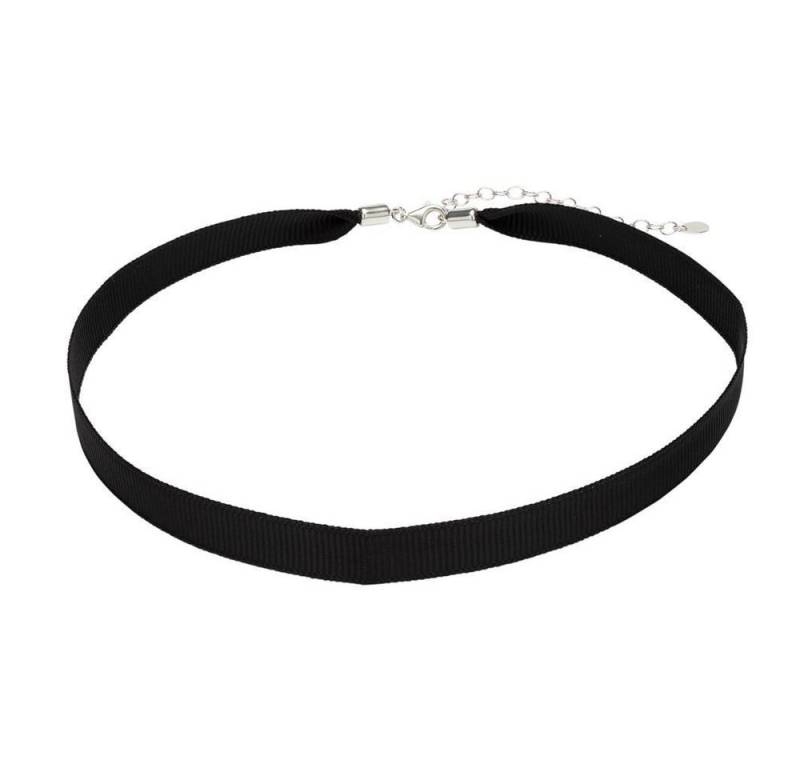 Unique Textilband Schwarzer Choker 925er Silberverschluss von Unique