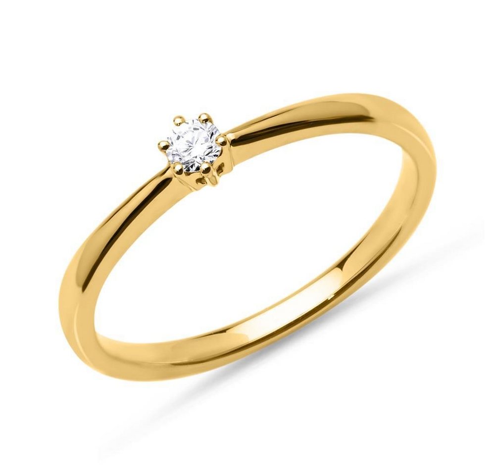 Unique Verlobungsring Diamant Verlobungsring Gelbgold 0,1 ct. VR0134 (Größe: 48mm) von Unique