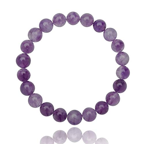 Unique Damen Chakra Buddha Amethyst Perlen Armband 8mm Energiearmband Heilsteine dehnbar Juweliers Qualität von Unique Gems