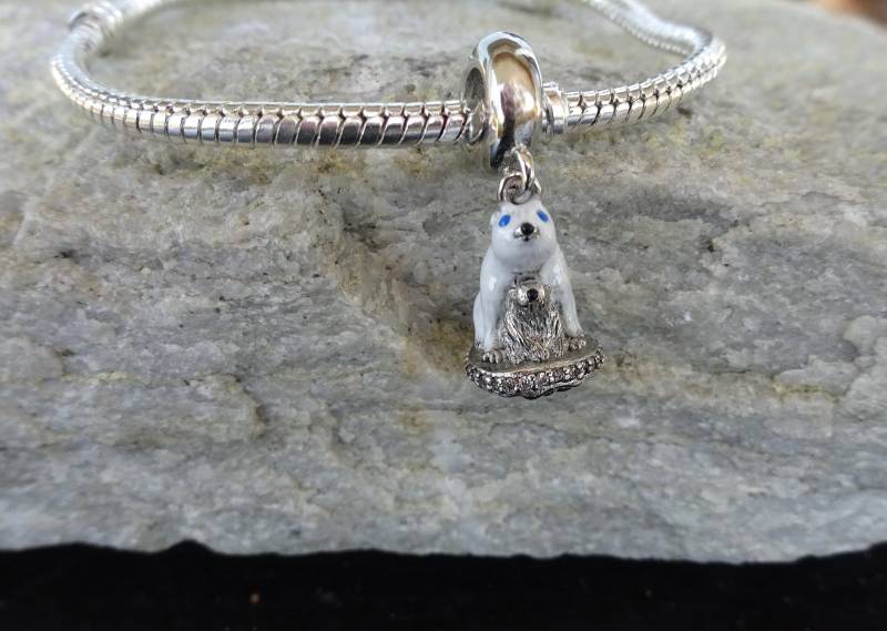 Armband - Eisweißbär Charm Anhänger/Eisbär 925 Sterling Silber Polarbär Geschenkideen von UniqueArtByFelicia