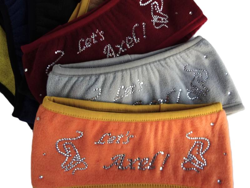 Eiskunstlauf Doppelseitiges Stirnband "Let's Axel"/ Fleece Winter Sport Mit Ohrenwärmern - Schlittschuhen/ Geschenkidee von UniqueArtByFelicia