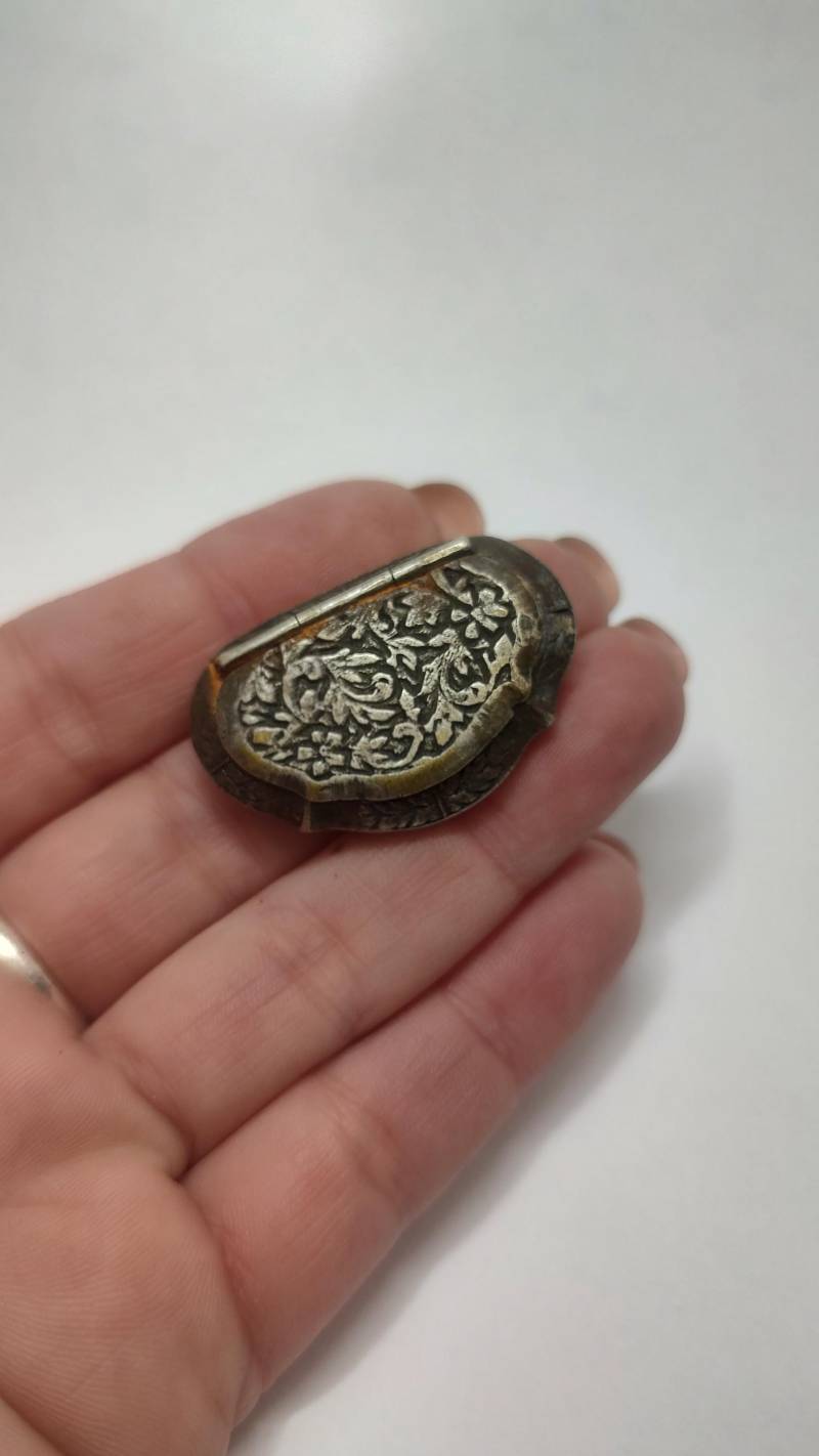 Antike 800 Sterling Silber Pillendose Florale Schnupftabakdose von UniqueArtGiftStore