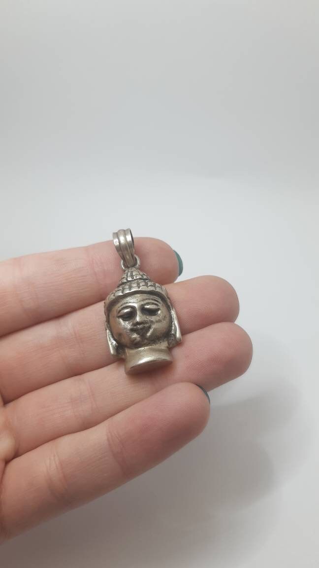 Antiker Budha-Kopfanhänger Aus 800Er Silber von UniqueArtGiftStore