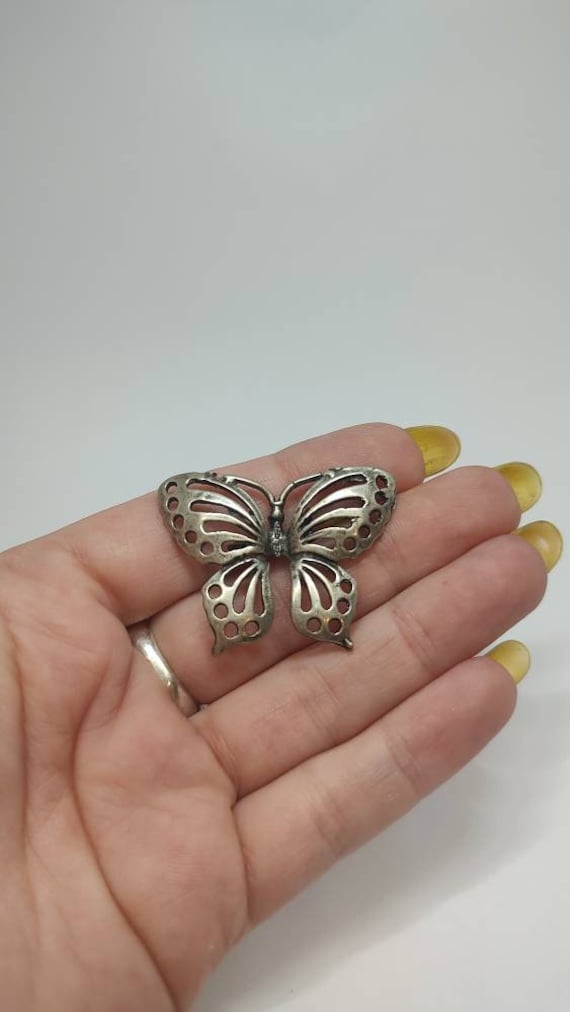 Markierte 800 Silber Schmetterling Anhänger, Sterling Anhänger von UniqueArtGiftStore