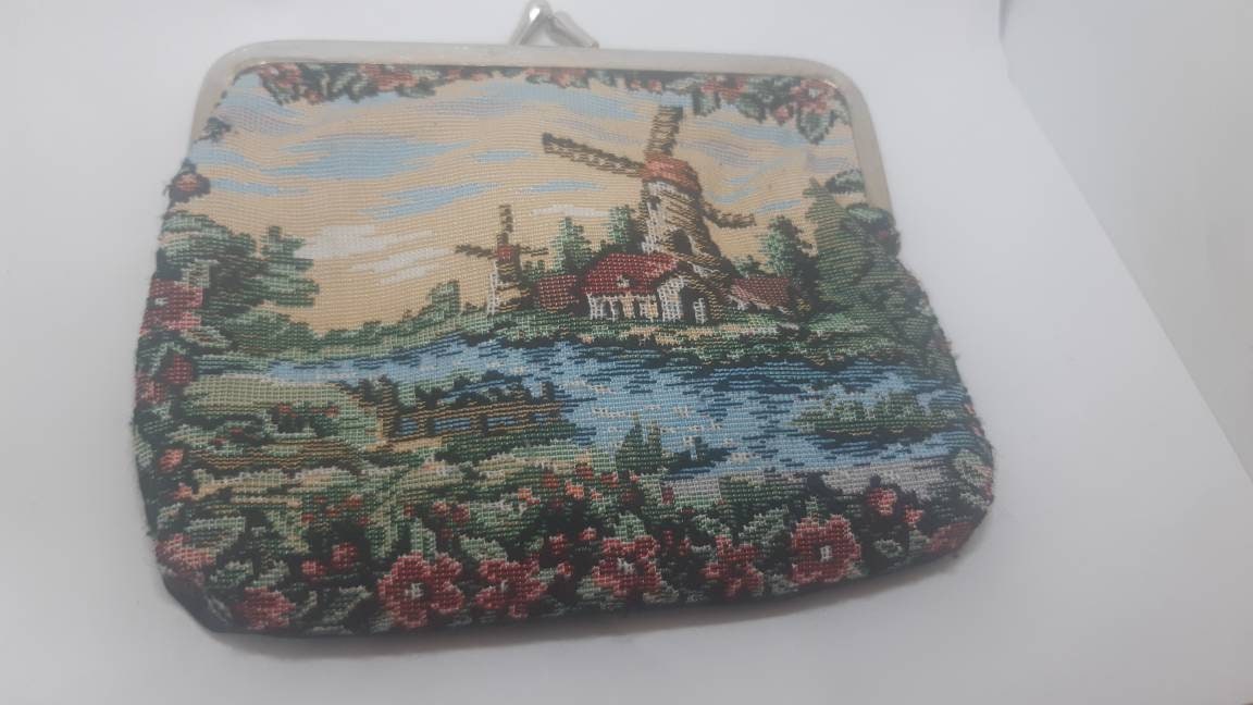 Vintage Holland Schmuck Geldbörse, Kleine Gobelin Münzen Brieftasche von UniqueArtGiftStore