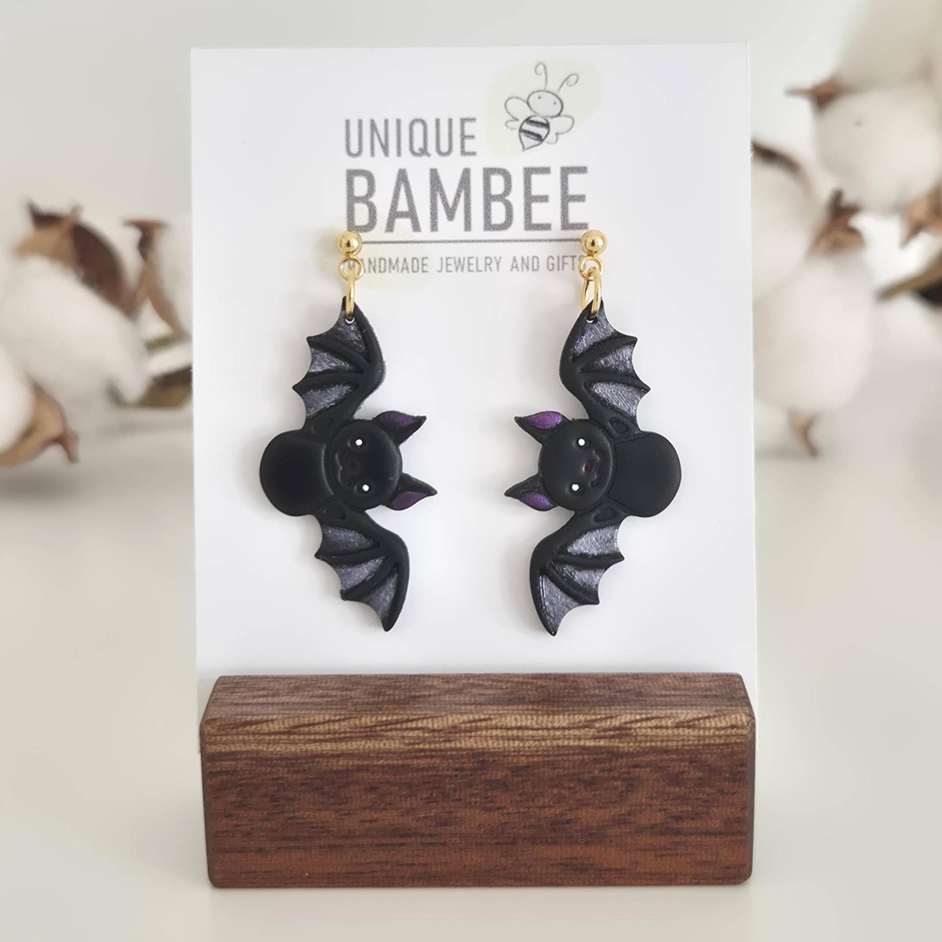 Halloween Ohrringe Aus Polymer Clay/Fledermaus Halloween Ohrringe Aus Polymer Clay/Fledermaus von UniqueBambee