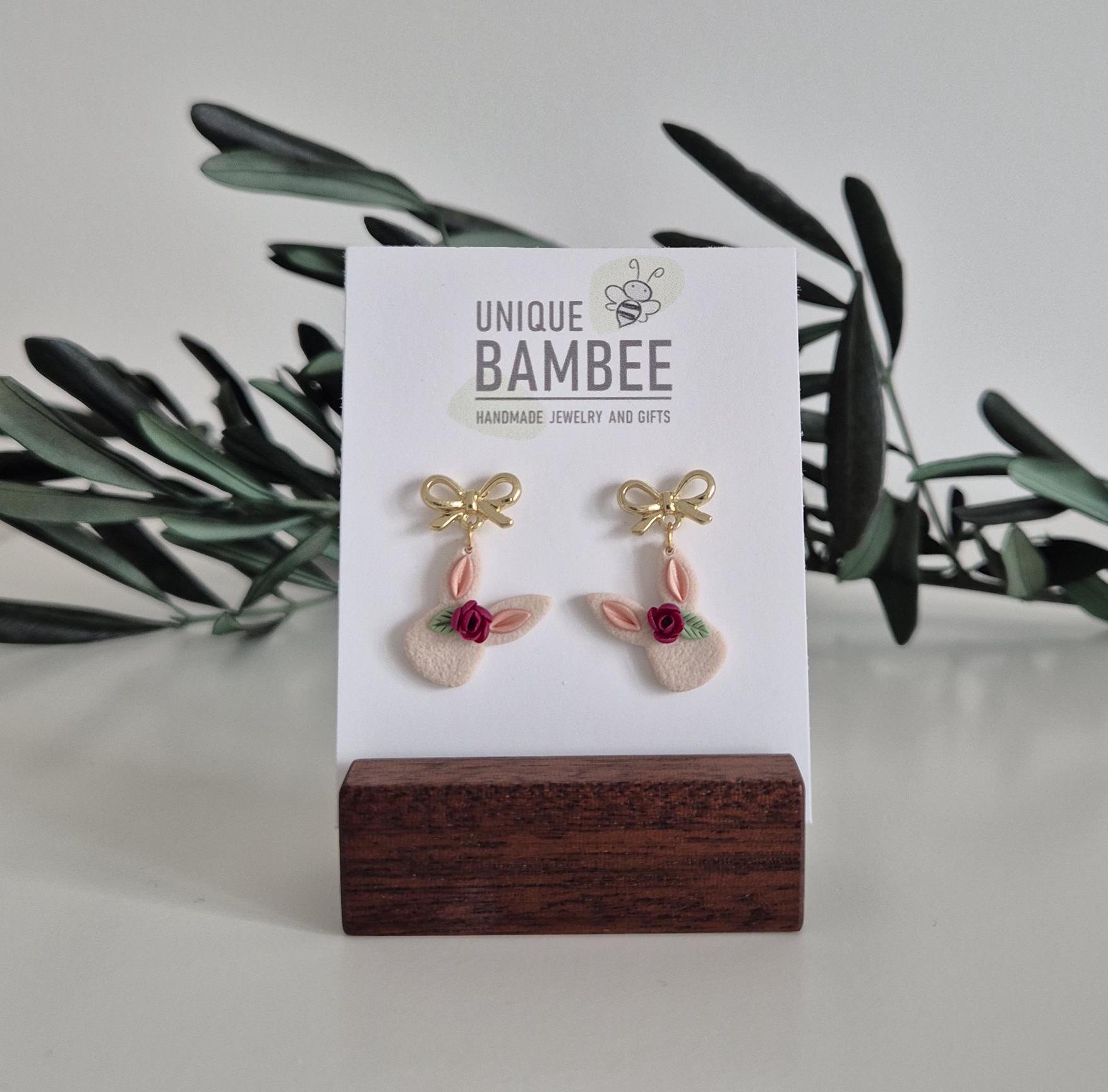 Hasenkopf Ohrringe Aus Polymer Clay Hasenkopf Ohrringe Aus Polymer Clay von UniqueBambee