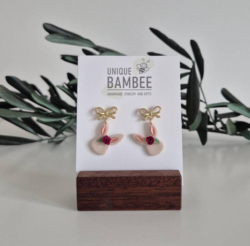 Hasenkopf Ohrringe Aus Polymer Clay von UniqueBambee