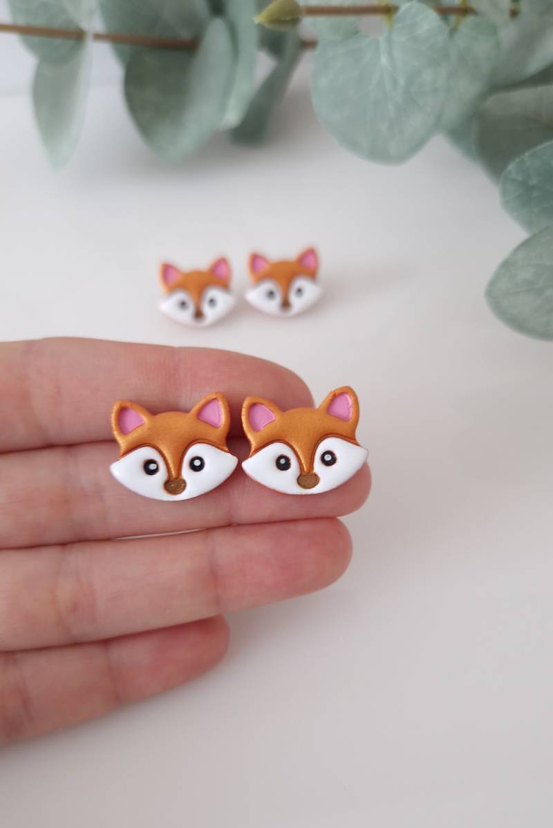 Mini Fuchs Ohrstecker Aus Polymer Clay Mini Fuchs Ohrstecker Aus Polymer Clay von UniqueBambee