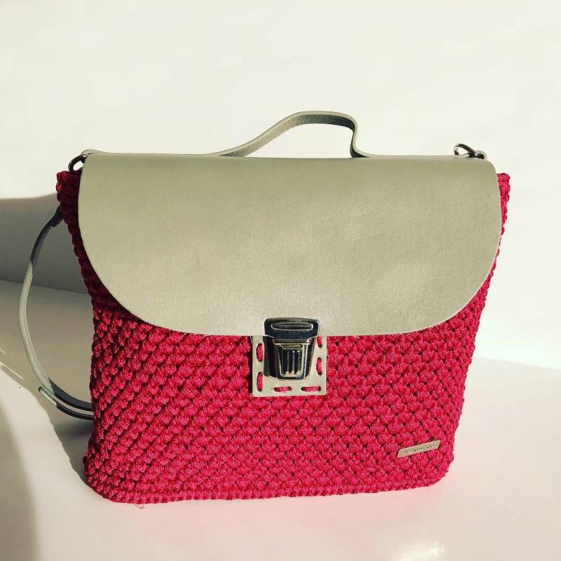 Einzigartige Häkeln Und Kunstleder Handtasche Mit Komplizierten Details Stoff-Futter Einzigartige Häkeln Und Kunstleder Handtasche Mit Komplizierten Details Stoff-Futter von UniqueByEkaterina