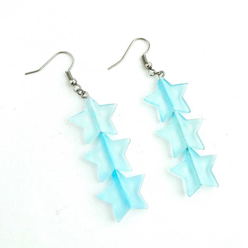 Gefrostete Hellblaue Stern-Ohrringe von UniqueCreationsBB