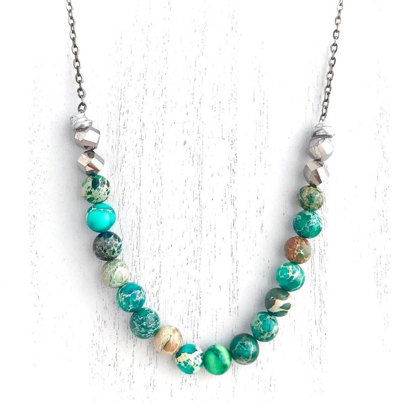 Imperial Jaspis Regenbogen Stein Perlen Halskette Imperial Jaspis Regenbogen Stein Perlen Halskette von UniqueCreationsBB