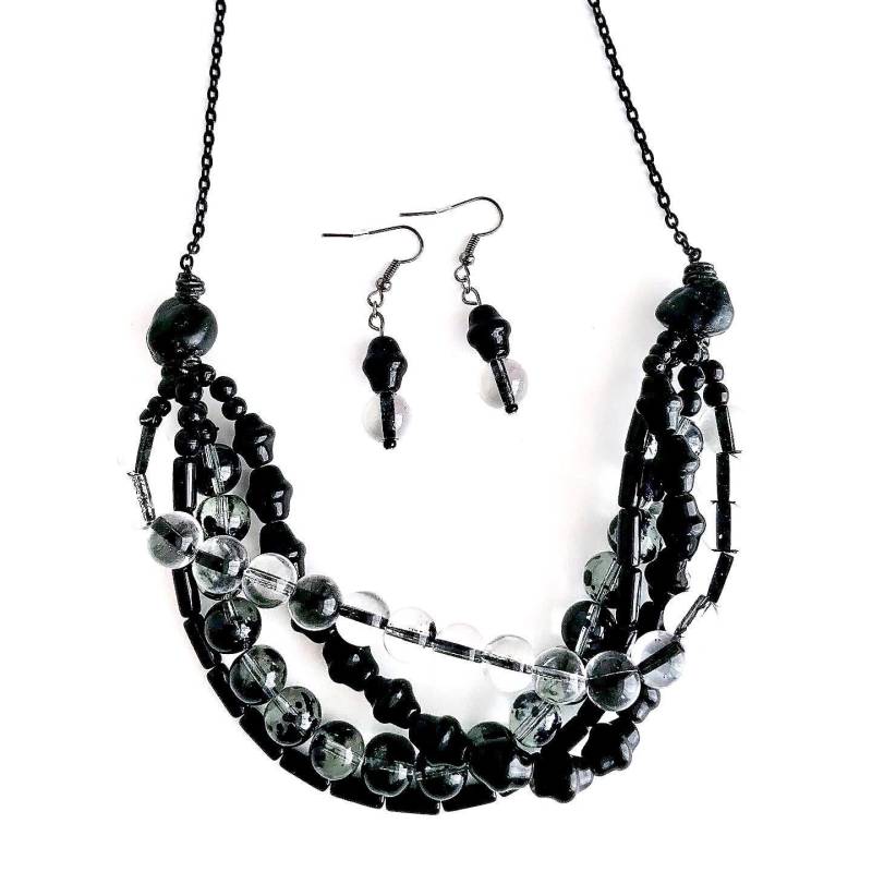 Schwarz Layered Perlen Schmuck Set Schwarz Layered Perlen Schmuck Set von UniqueCreationsBB