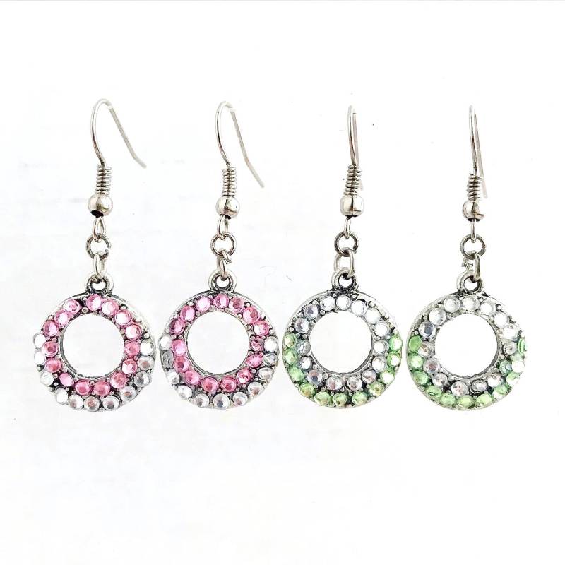 Silber Kreis Charm Ohrringe Mit Strass Silber Kreis Charm Ohrringe Mit Strass von UniqueCreationsBB