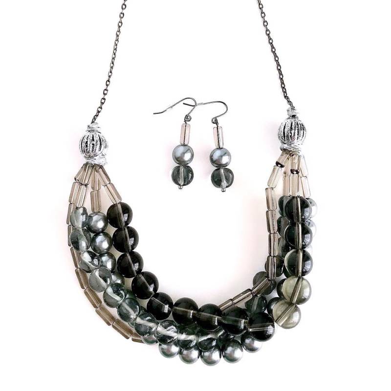 Silber & Grau Layered Schmuck Set Silber & Grau Layered Schmuck Set von UniqueCreationsBB