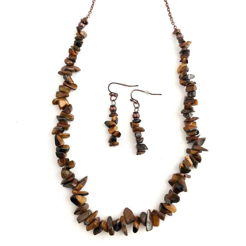 Tigerauge Steinsplitter Schmuck Set von UniqueCreationsBB