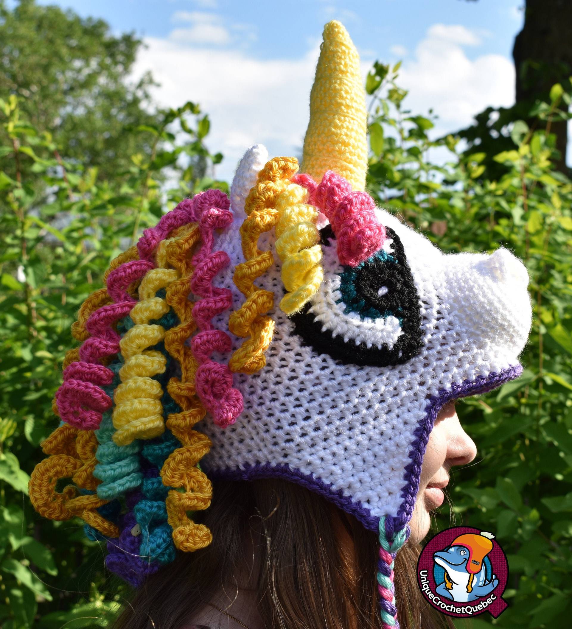 Gehäkelte Einhorn-Tuque-Beanie-Mütze Für Kinder Und Baby-Mütze-Einhorn von UniqueCrochetQuebec