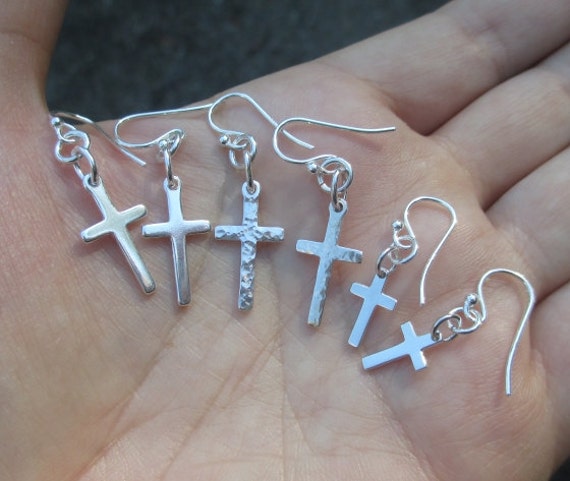 sterling Silber Kreuz Ohrringe | Ein Paar3 Zur Auswahl von UniqueDesignersFinds