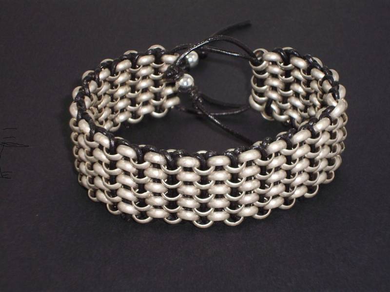 Kette Und Schnur Manschette Lederarmband von UniqueDesignsbyRita