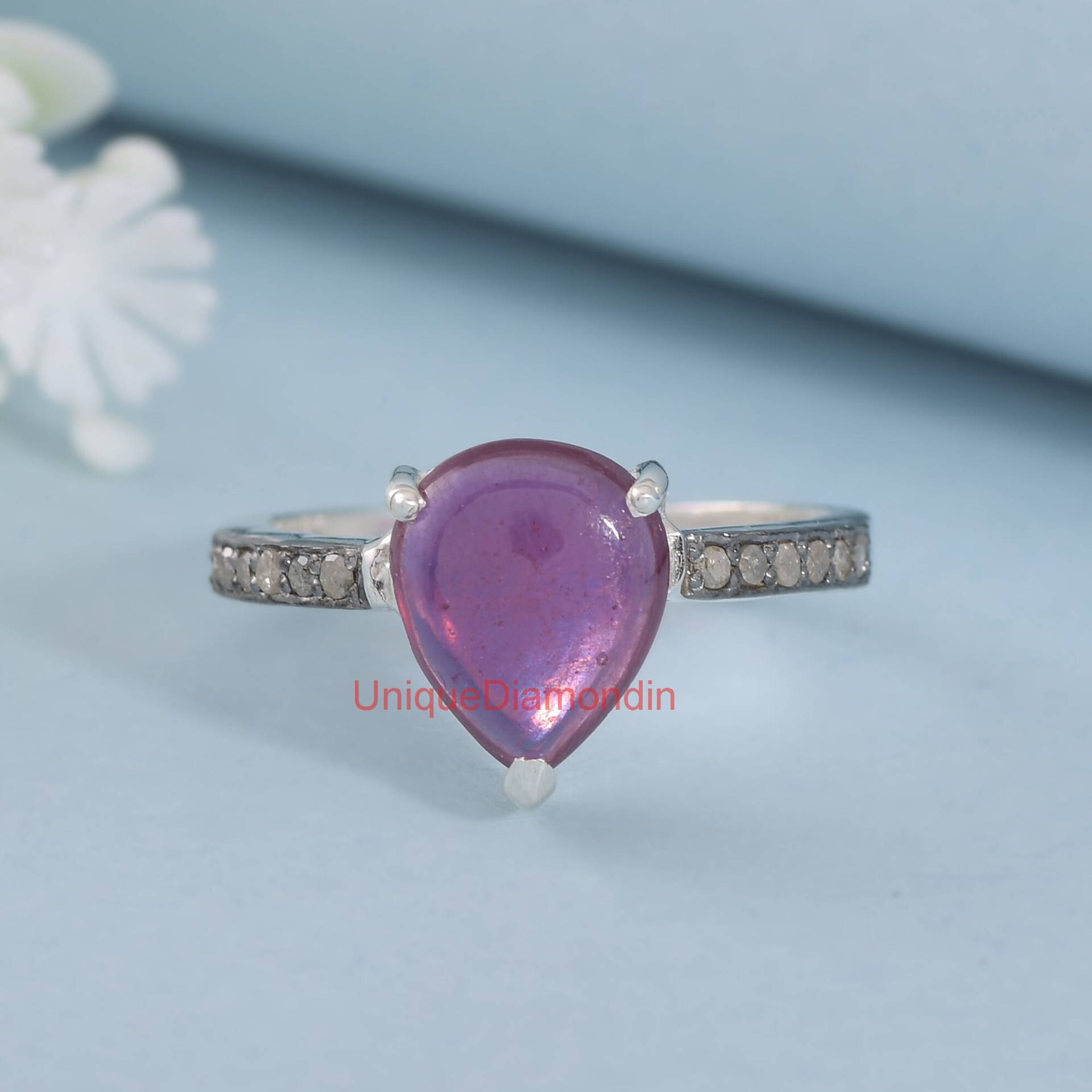 Natürlicher Diamant Und Natürlicher Rubinring, 925 Starling Silber Ring Handgefertigt, Hochzeitsgeschenk, Verlobungsgeschenk Diamantring Natürlicher Diamant Und Natürlicher Rubinring, 925 Starling Silber Ring Handgefertigt, Hochzeitsgeschenk, Verlobungsgeschenk Diamantring von UniqueDiamondin
