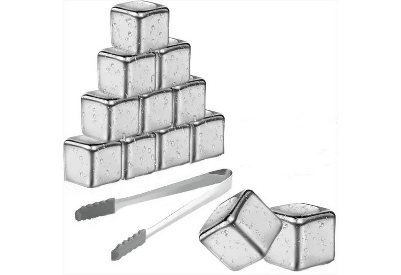 UniqueFire Eiswürfel-Steine 12Stück Eiswürfel 304 Edelstahl Wiederverwendbar Whisky Steine von UniqueFire