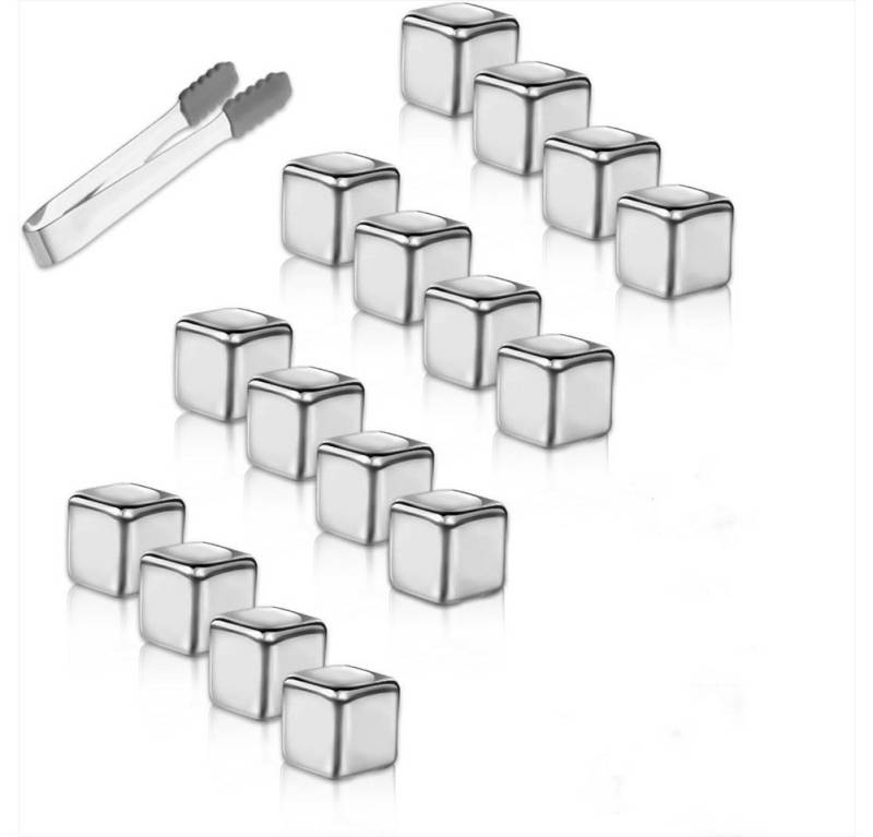 UniqueFire Eiswürfel-Steine 16Stk.Edelstahl Eiswürfel mit Zange Whiskey Ice Cubes Kühlsteine UniqueFire Eiswürfel-Steine 16Stk.Edelstahl Eiswürfel mit Zange Whiskey Ice Cubes Kühlsteine von UniqueFire