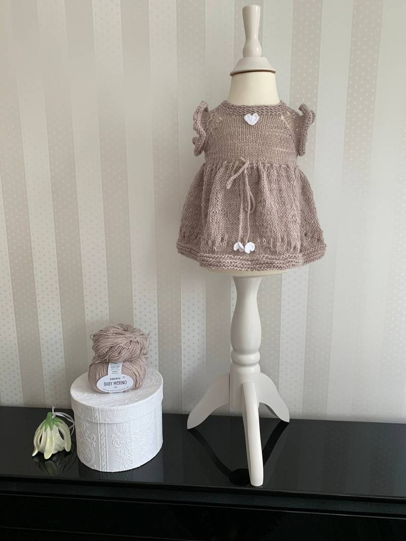 Babykleid Merinowolle Handgestrickt von UniqueHandmadebyFeli