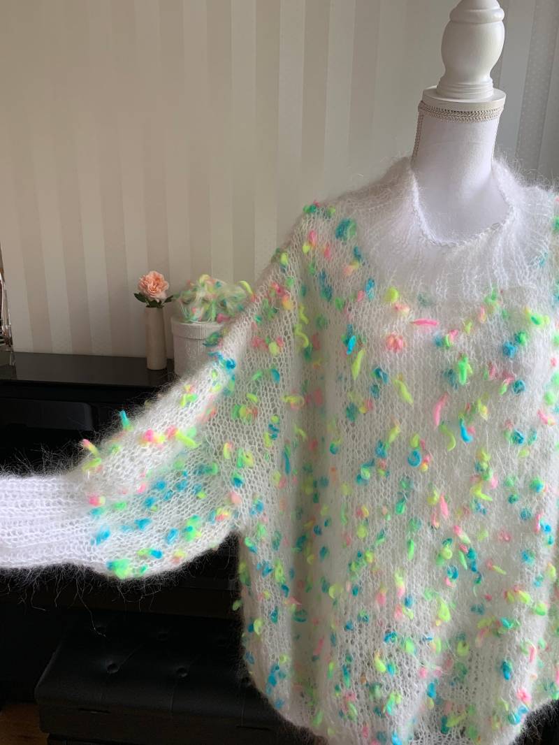 Damen Oversize Mohair Pullover „Butterfly" Handgestrickt von UniqueHandmadebyFeli
