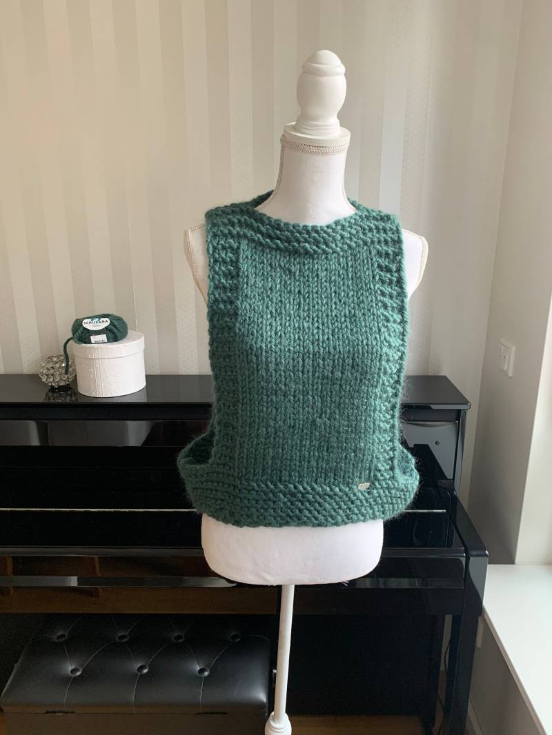 Damen Pullunder Alpaka-Wolle Handgestrickt von UniqueHandmadebyFeli