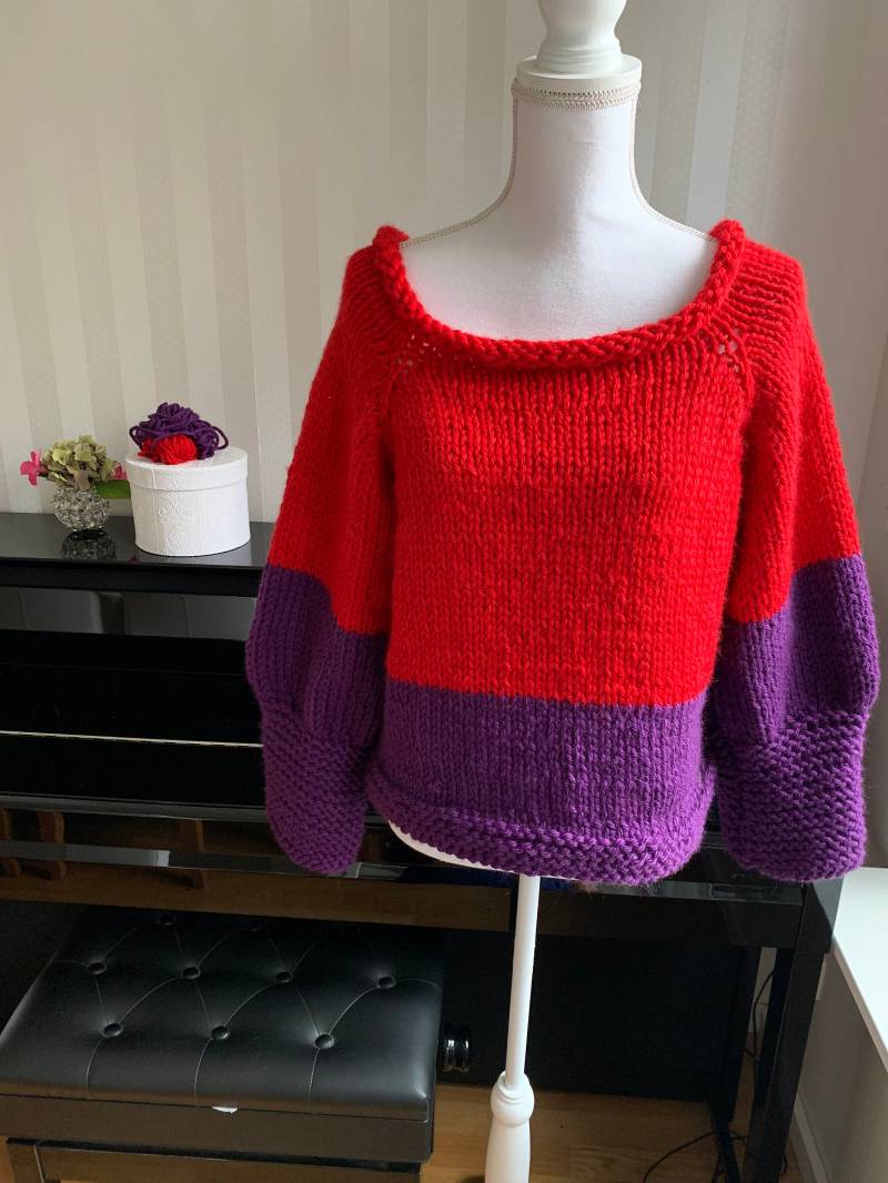 Damen Wolle Pullover Handgestrickt von UniqueHandmadebyFeli
