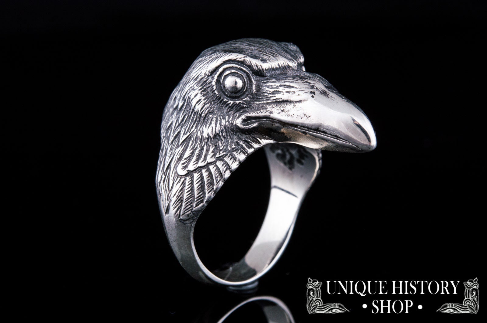 Wikinger Odin Rabenring, Silber Ring, Ring Mit Hugin Und Munin Schmuck, Raben Schmuck von UniqueHistoryShop