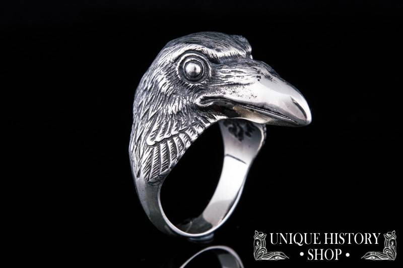 Wikinger Odin Rabenring, Silber Ring, Ring Mit Hugin Und Munin Schmuck, Raben Schmuck von UniqueHistoryShop