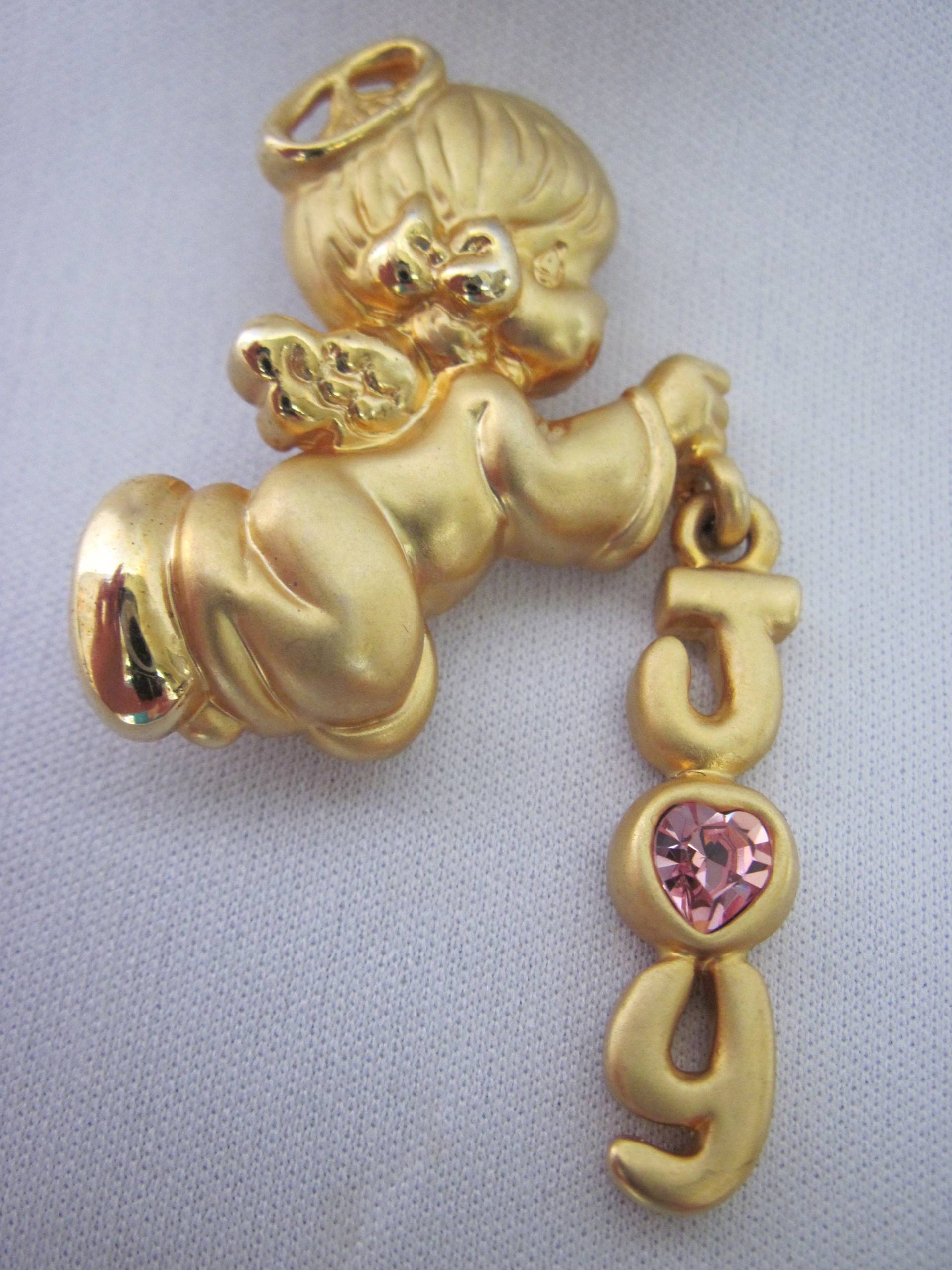 Vintage Gold Kostbare Momente Freude Engel Strass Brosche Pin, Weihnachten Saisonale Zubehör Urlaub, Schmuck, Weihnachtsgeschenk, Schmuck Vintage Gold Kostbare Momente Freude Engel Strass Brosche Pin, Weihnachten Saisonale Zubehör Urlaub, Schmuck, Weihnachtsgeschenk, Schmuck von UniqueJewelryFinds1