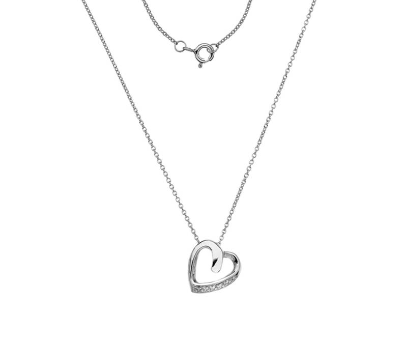 sterling Silber Love Herzförmige Anhänger Halskette Mit Cubic Zirkonia Edelstein von UniqueJewelsLtd