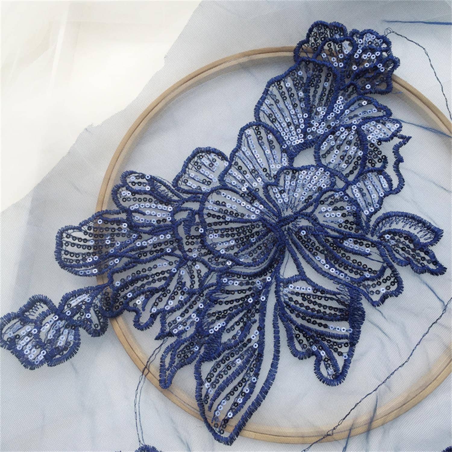 5 Farben Exquisite 3D Pailletten Braut Applikation, Hochzeit Spitze Applikation Tiara, Kleid, Nähen von UniqueLaceShop