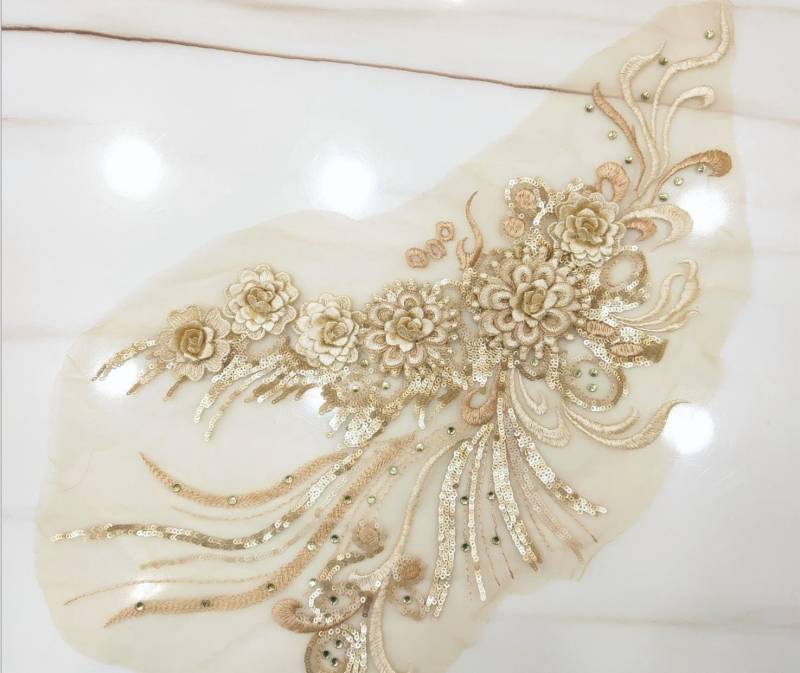 9 Farben 3D Applikation Pailletten Hot Diamond Spitze Lyrical Dance Ballett Modekleid von UniqueLaceShop