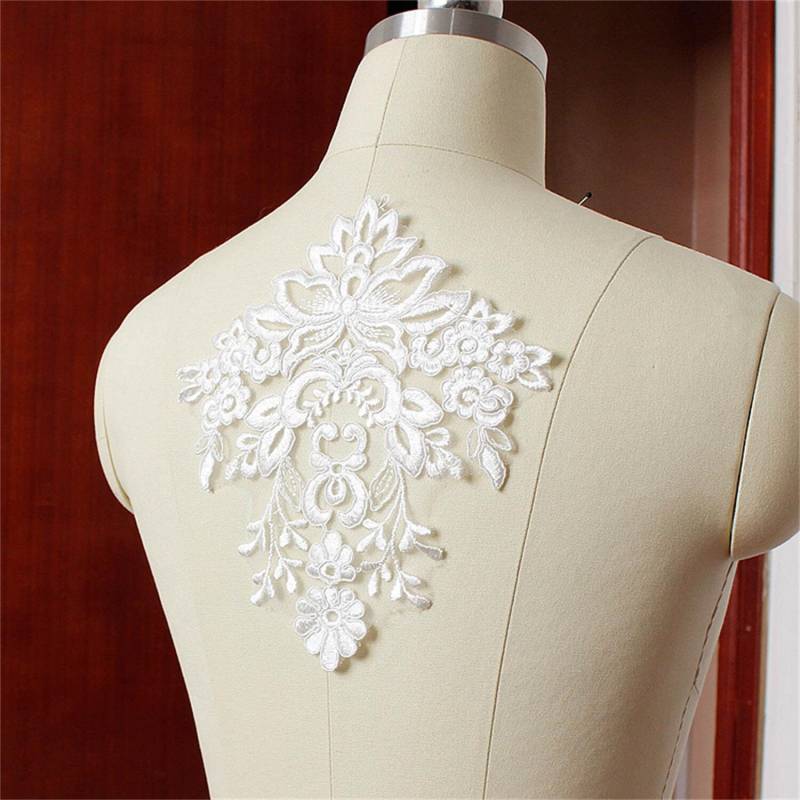Anmutige Elfenbein Hochzeitsspitze Applikation, Brautspitze Applikation Für Hochzeitskleid, Mieder von UniqueLaceShop