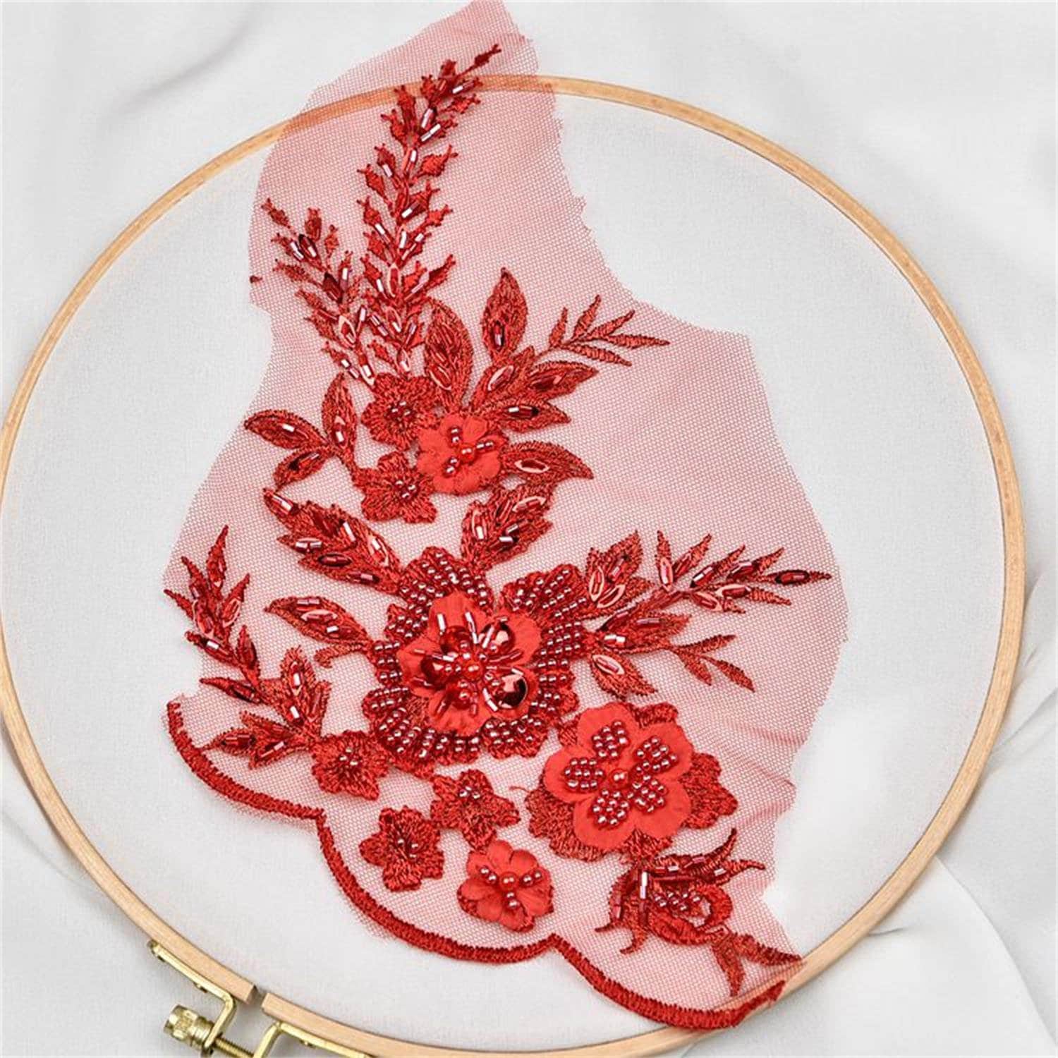 Braut Perlen 3D Blumen Spitze Applikation in Rot Für Hochzeit Accessoires Haute Couture Prom Kleid Braut Perlen 3D Blumen Spitze Applikation in Rot Für Hochzeit Accessoires Haute Couture Prom Kleid von UniqueLaceShop
