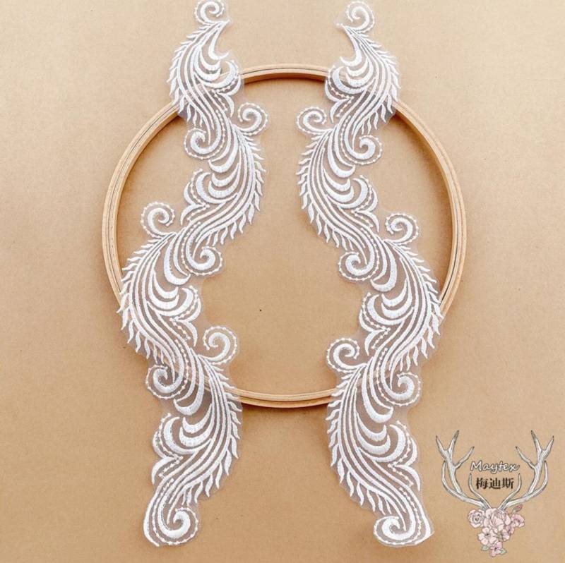 Phoenix Tail Braut Applikation, Hochzeitskleid Applikation von UniqueLaceShop