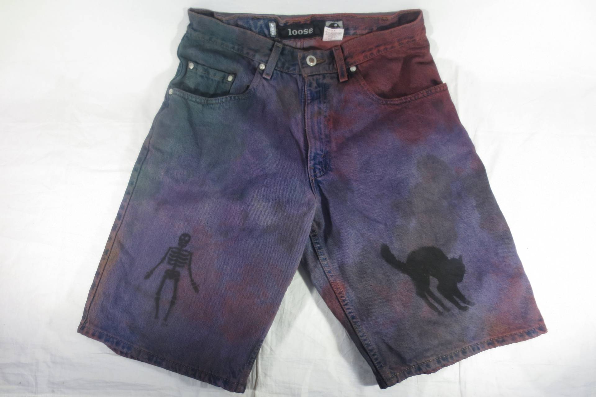 Vintage - Levis Silber Tab Farbstoff Splatter Baggy Shorts Größe 30 von UniqueStylez801