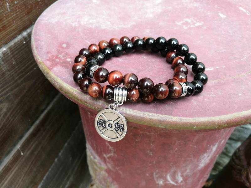 Fitness-Armband, Geschenk Für Ihn, Sie, Perlen-Fitness-Armband, Tigerauge-Armband, Urlaubsgeschenk, Fit-Armband von UniqueWristCandy