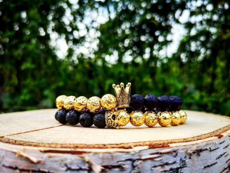 Geschenk Für Paare, Paararmband, König - Und Königinarmband, Goldkrone, Paararmbänder, Geschenkidee Schmuck Paare von UniqueWristCandy