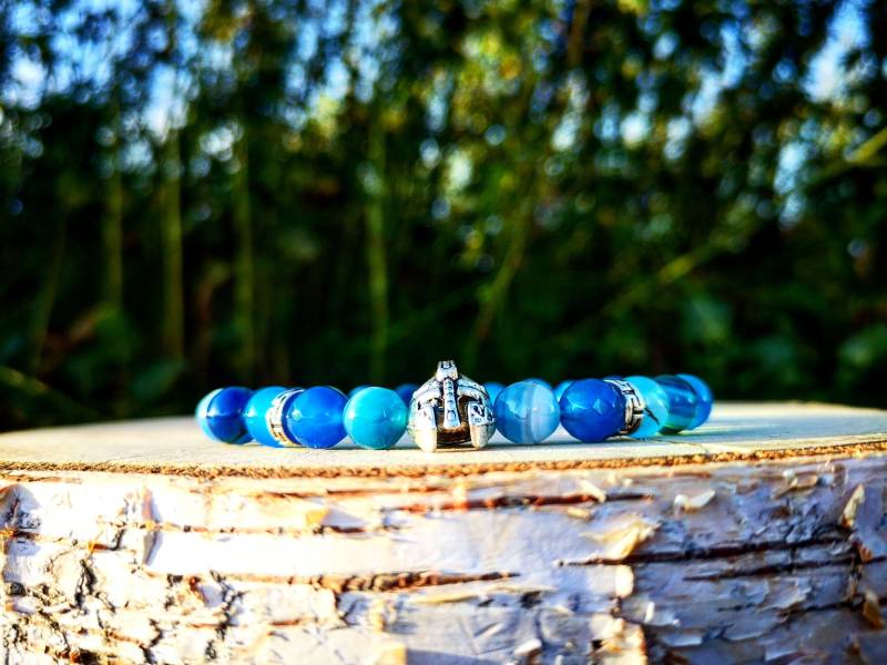 Gladiator-Armband, Herrenarmband, Damenarmband, Perlenarmband, Urlaubsgeschenk, Helmarmband, Spartan-Helm von UniqueWristCandy