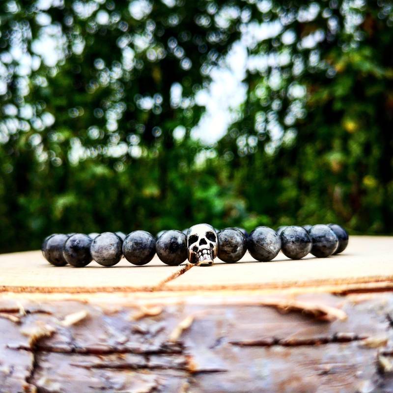 Totenkopf-Armband, Perlenarmband, Herrenarmband, Herrenmode, Damenarmband, Gentleman-Armband von UniqueWristCandy