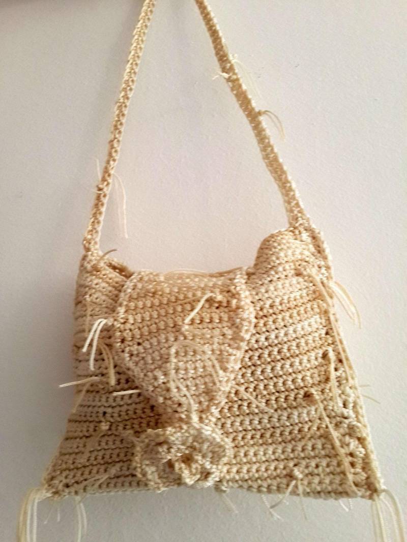Tasche Braut Boho Exquisite Schulter Handgemacht Gehäkelte Geldbörse, Abendtasche, Hochzeit Perle Seidig, Elegant, Geldbörse von UniquebyAgi