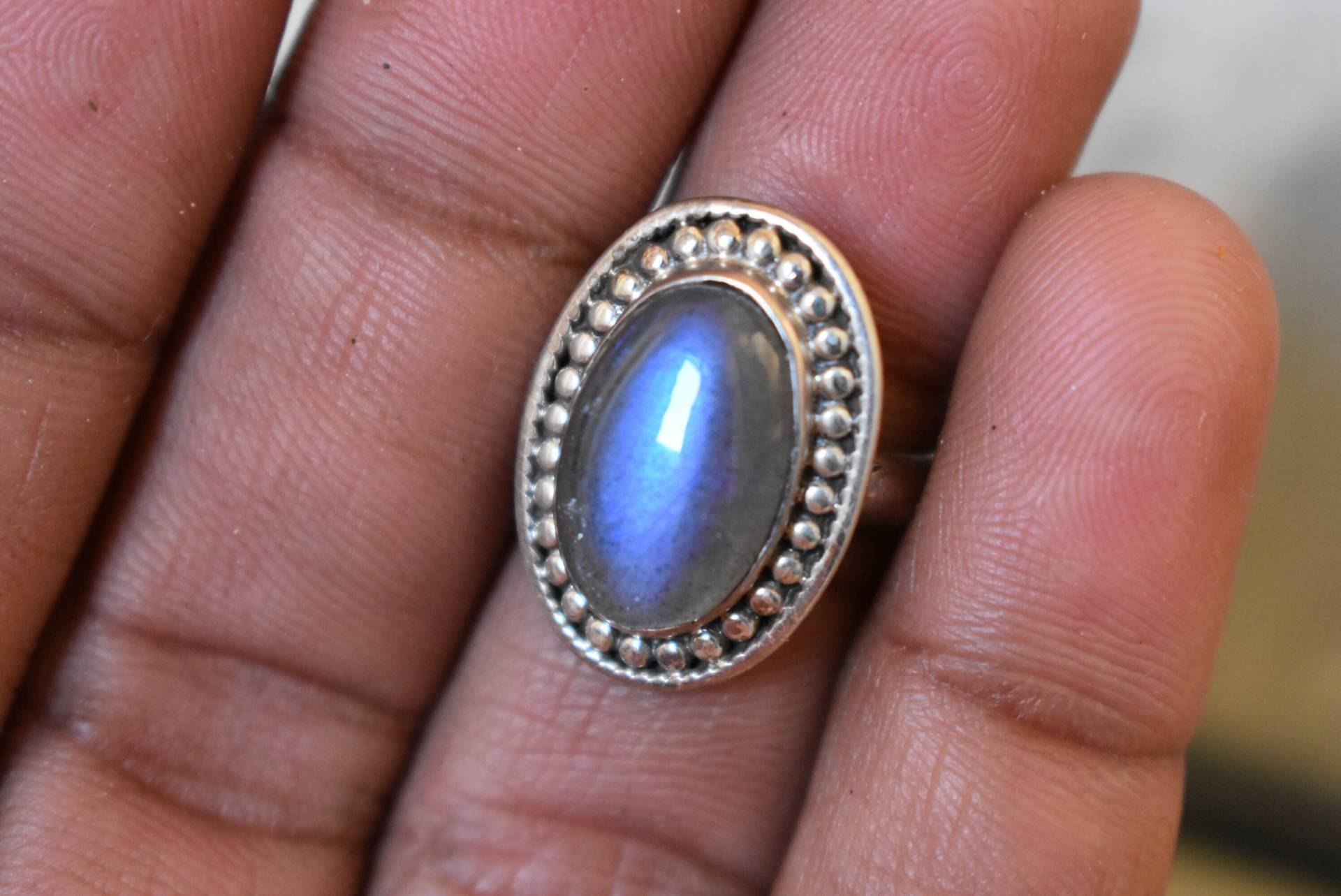 925 Silber Lila Labradorit Ring - Handgemachter Ring Für Frauen - Designer von UniquejewelryIndia