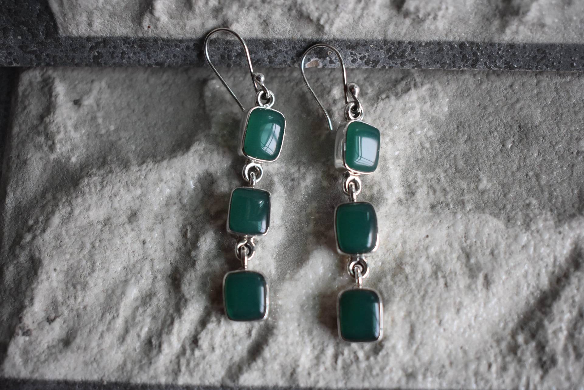 925 Silber Natürlicher Grüner Onyx-Ohrring-Grüner Onyx-Ohrring-Onyx-Ohrring-Natürlicher Onyx-Ohrring-Handgemachter Ohrring-Ohrring Für von UniquejewelryIndia